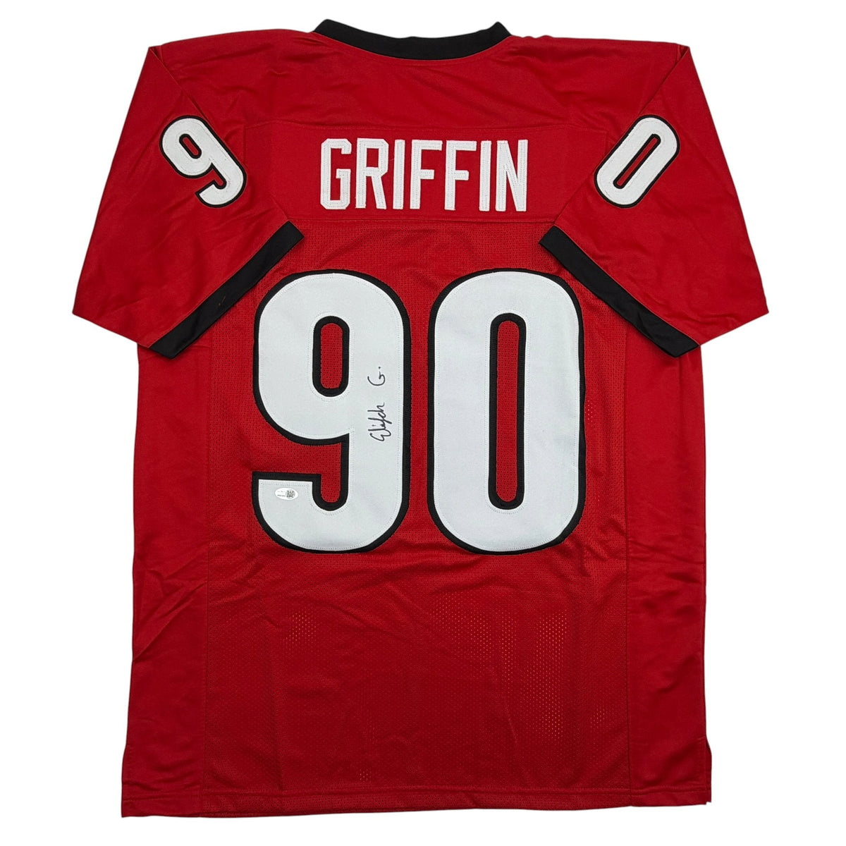 Autographed/Signed Elijah Griffin Georgia Red College Football Jersey JSA COA
