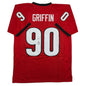 Autographed/Signed Elijah Griffin Georgia Red College Football Jersey JSA COA