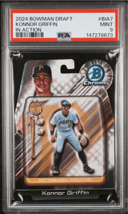 Graded 2024 Topps Bowman Draft Konnor Griffin #BIA7 In Action Rookie RC Baseball Card PSA 9 Mint