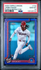 Graded 2025 Topps Chrome James Wood #132 Purple Refractor /250 Rookie RC Baseball Card PSA 10 Gem Mint