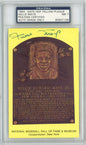 Graded Baseball Hall of Fame Plaque Willie Mays Signed Autographed Baseball Postcard PSA 7 Near Mint
