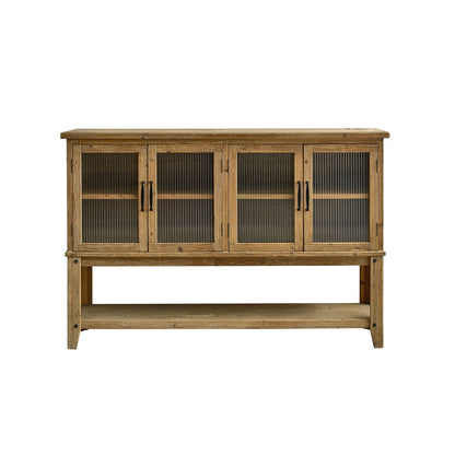 Rectangle Accent Sideboard Cabinet With Storage Shelf, Cabinet For Kitchen - Natural Wood