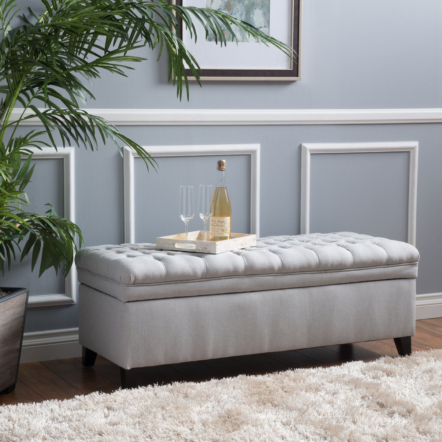 Juliana Storage Ottoman With Birch Legs