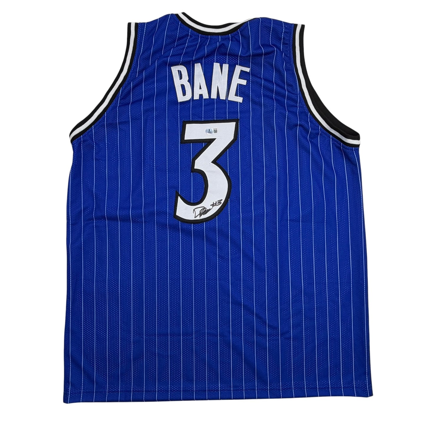Autographed/Signed Desmond Bane Orlando Blue Pinstripe Basketball Jersey Beckett BAS COA