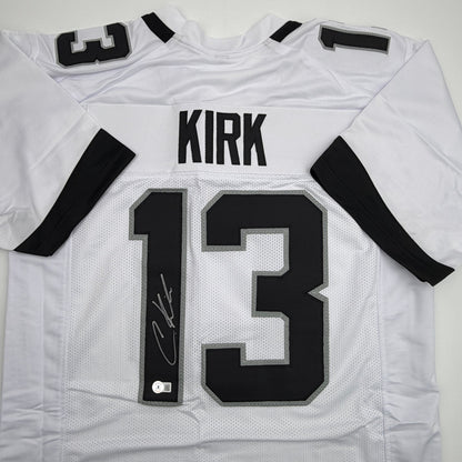 Autographed/Signed Christian Kirk Jacksonville White Football Jersey Beckett BAS COA