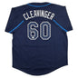 Autographed/Signed Garrett Cleavinger Tampa Bay Navy Blue Baseball Jersey JSA COA