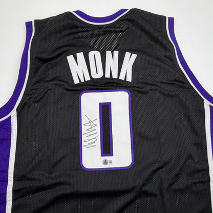 Autographed/Signed Malik Monk Sacramento Black Basketball Jersey Beckett BAS COA