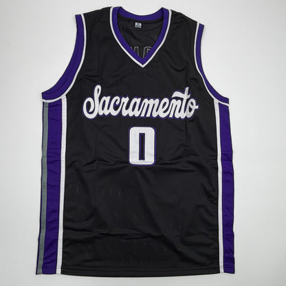 Autographed/Signed Malik Monk Sacramento Black Basketball Jersey Beckett BAS COA