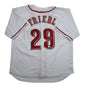 Autographed/Signed TJ Friedl Cincinnati White Baseball Jersey Beckett BAS COA