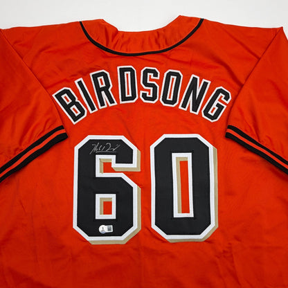 Autographed/Signed Hayden Birdsong San Francisco Orange Baseball Jersey Beckett BAS COA