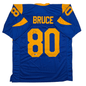 Autographed/Signed Isaac Bruce Los Angeles LA Retro Blue Football Jersey Beckett BAS COA