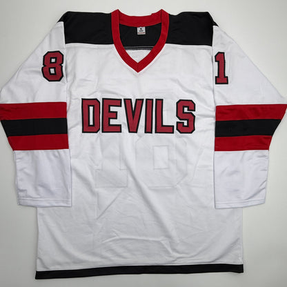 Autographed/Signed Arseni Gritsyuk New Jersey NJ White Hockey Jersey JSA COA