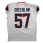 Autographed/Signed Dre Greenlaw Denver White Pro Cut Football Jersey Beckett BAS COA