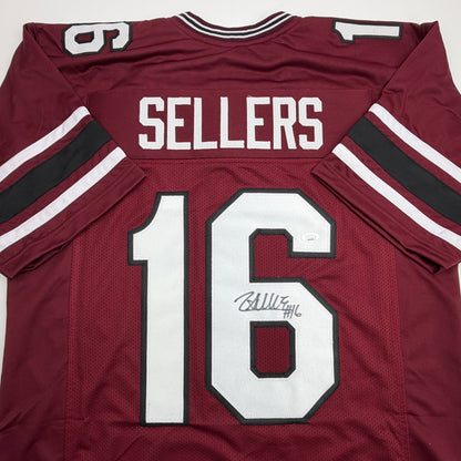 Autographed/Signed LaNorris Sellers South Carolina Maroon College Football Jersey JSA COA