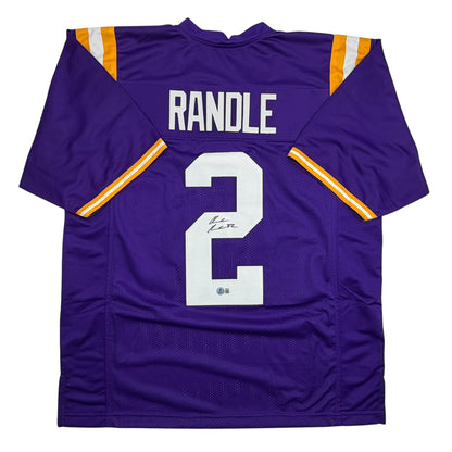 Autographed/Signed Rueben Randle LSU Purple College Football Jersey Beckett BAS COA
