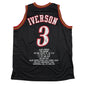 Autographed/Signed Allen Iverson Philadelphia Black Stat Basketball Jersey JSA COA