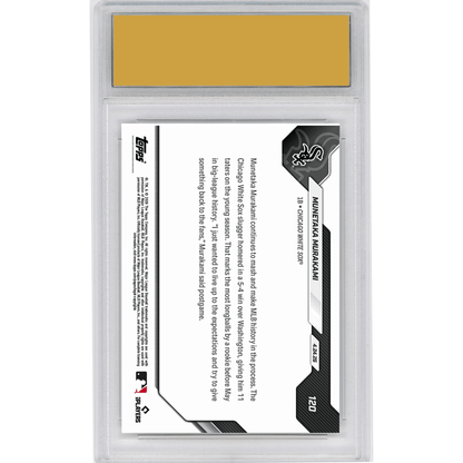 Graded 2026 Topps Now Munetaka Murakami #120 11 Home Runs Are Most By Rookie Before May in MLB Lore Chicago White Sox Rookie RC Baseball Card HOFSM 10 Gem Mint