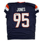 Autographed/Signed Sai'vion Jones Denver Blue Pro Cut Football Jersey Beckett BAS COA