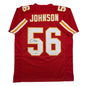 Autographed/Signed Derrick Johnson Kansas City Red Football Jersey Beckett BAS COA
