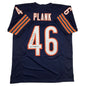 Autographed/Signed Doug Plank Chicago Blue Football Jersey JSA COA