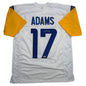 Autographed/Signed Davante Adams Los Angeles LA White Football Jersey Beckett BAS COA