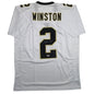 Autographed/Signed Jameis Winston New Orleans White Football Jersey Beckett BAS COA