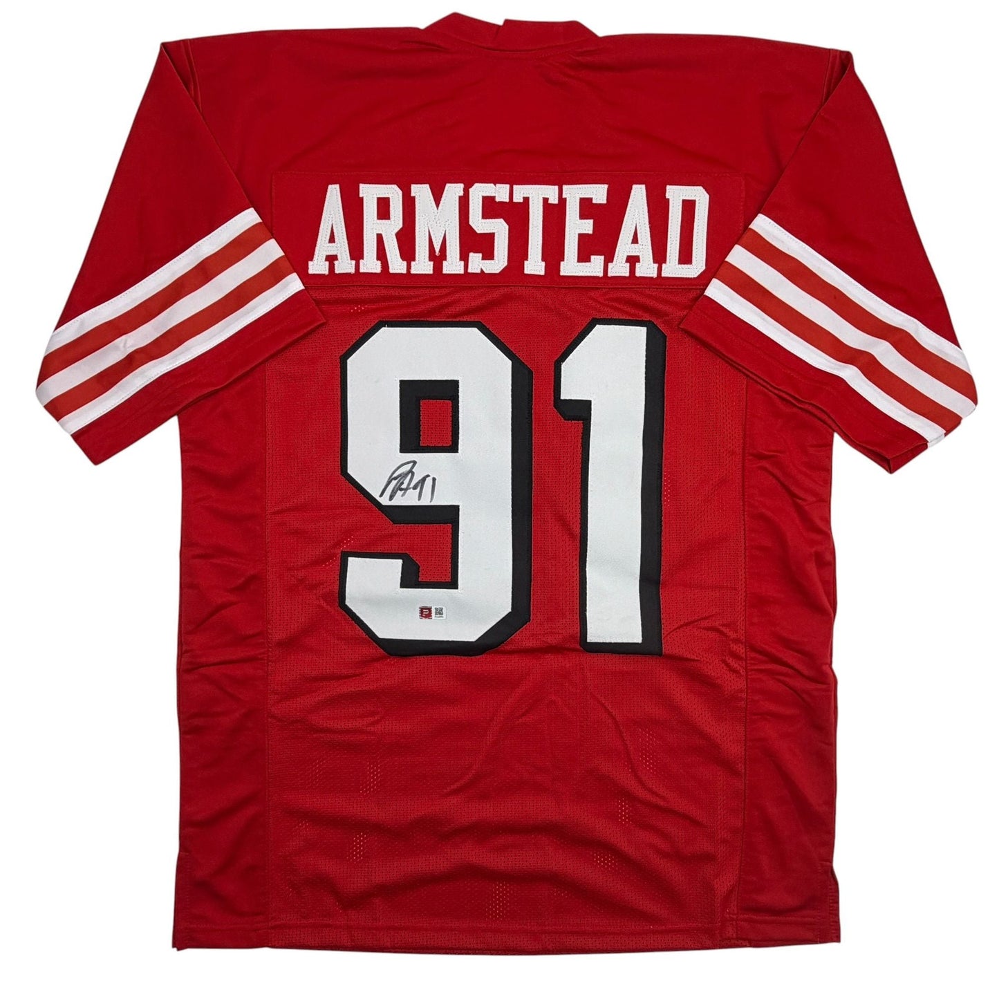 Autographed/Signed Arik Armstead San Francisco Red Alternate Football Jersey Pristine PA COA