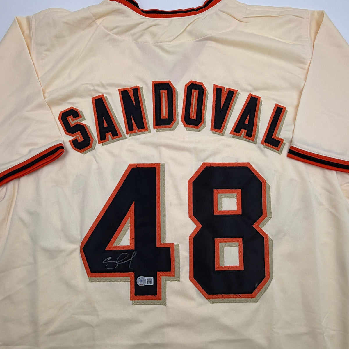 Autographed/Signed Pablo Sandoval San Francisco Cream Baseball Jersey Beckett BAS COA