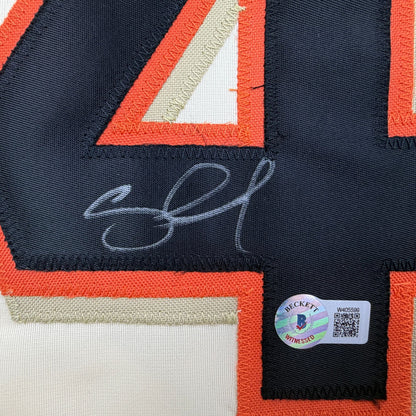 Autographed/Signed Pablo Sandoval San Francisco Cream Baseball Jersey Beckett BAS COA