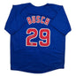Autographed/Signed Michael Busch Chicago Blue Baseball Jersey Beckett BAS COA