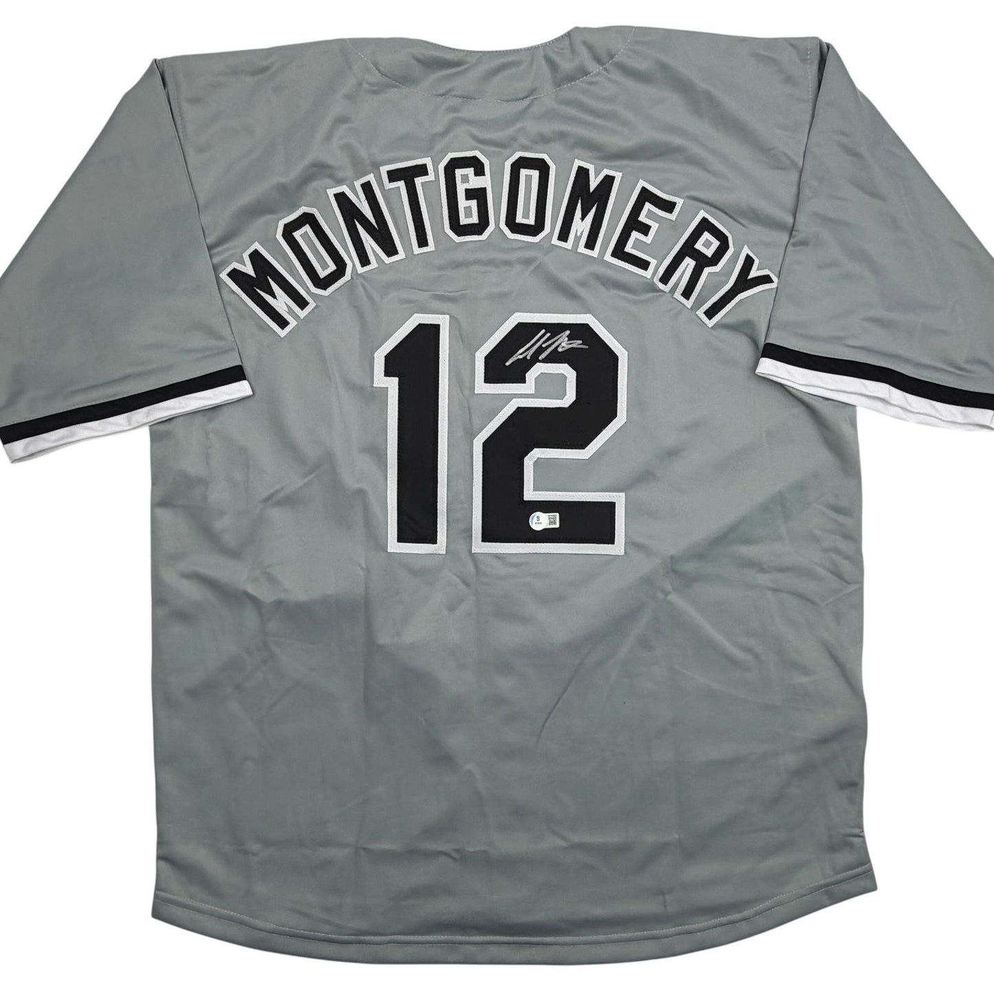 Autographed/Signed Colson Montgomery Chicago Grey Baseball Jersey Beckett BAS COA