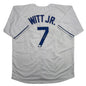 Autographed/Signed Bobby Witt Jr. Kansas City White Baseball Jersey Beckett BAS COA