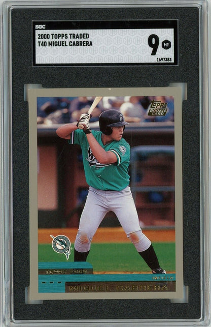 Graded 2000 Topps Traded Miguel Cabrera #T40 Rookie RC Baseball Card SGC 9 Mint