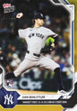 2026 Topps Now Cam Schlittler #41 Orange Foil /25 Yankees First: 15+ K, 0 R, 0 BB in 2 Start Span New York Yankees Rookie RC Baseball Card