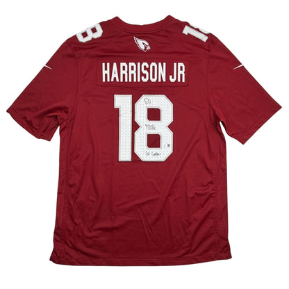 Autographed/Signed Marvin Harrison Jr. Arizona Cardinals Red Authentic Football Jersey Beckett BAS COA