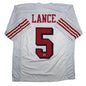Autographed/Signed Trey Lance San Francisco White Alternate Football Jersey Beckett BAS COA