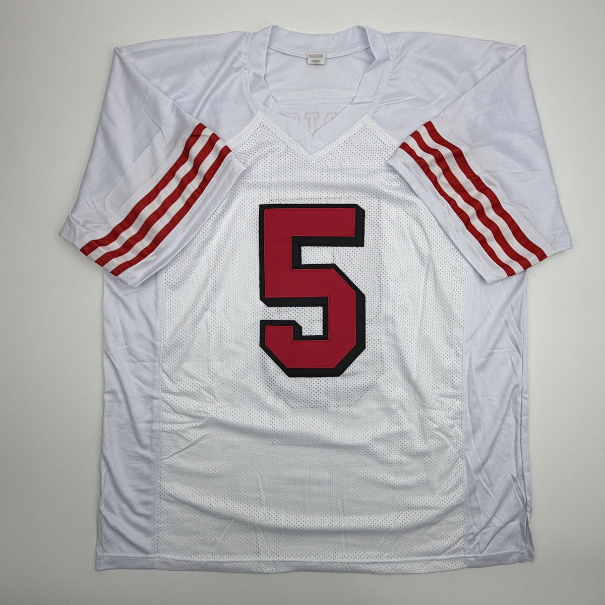Autographed/Signed Trey Lance San Francisco White Alternate Football Jersey Beckett BAS COA