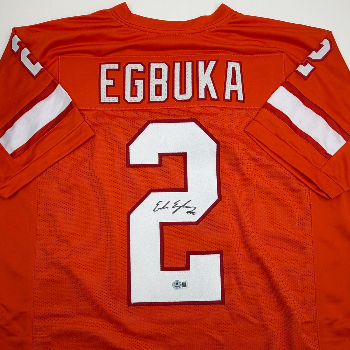 Autographed/Signed Emeka Egbuka Tampa Bay Orange Creamsicle Football Jersey Beckett BAS COA