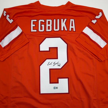Autographed/Signed Emeka Egbuka Tampa Bay Orange Creamsicle Football Jersey Beckett BAS COA
