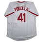 Autographed/Signed Lou Piniella 90 WSC Cincinnati White Baseball Jersey JSA COA