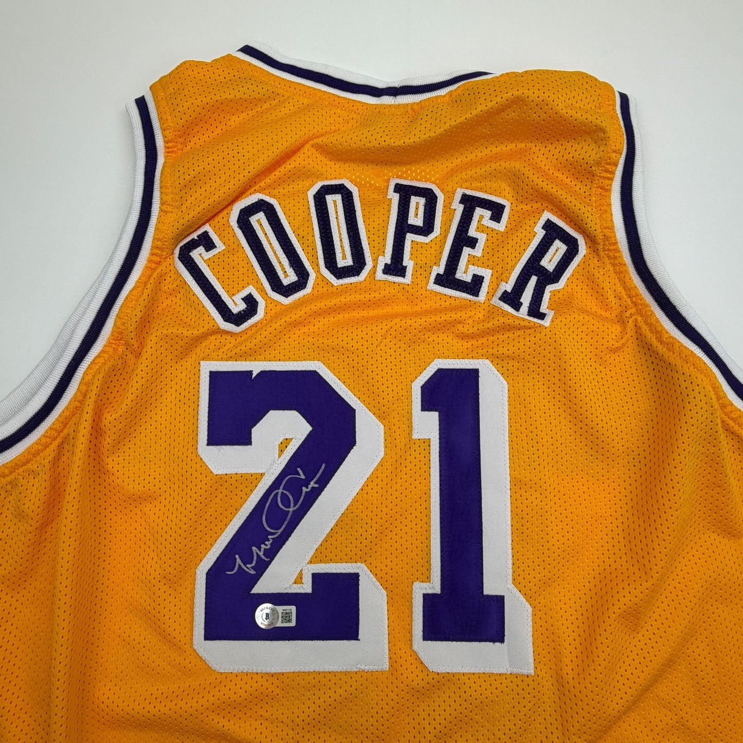 Autographed/Signed Michael Cooper Los Angeles Yellow Basketball Jersey Beckett BAS COA