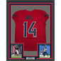 Framed Autographed/Signed Jaylin Noel 35x39 Houston Red Pro Cut Football Jersey JSA COA