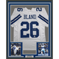 Framed Autographed/Signed Daron Bland 35x39 Dallas White Football Jersey JSA COA