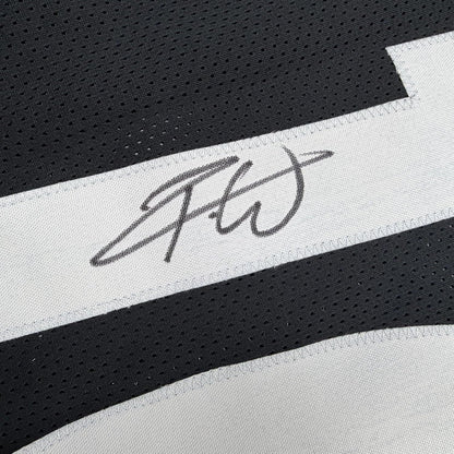 Framed Autographed/Signed Roman Wilson 35x39 Pittsburgh Black Football Jersey Beckett BAS COA