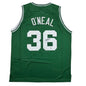 Autographed/Signed Shaquille Shaq O'Neal Boston Green Basketball Jersey Beckett BAS COA