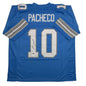 Autographed/Signed Isiah Pacheco Detroit Blue Football Jersey JSA COA