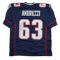 Autographed/Signed Joe Andruzzi New England Navy Blue Football Jersey JSA COA