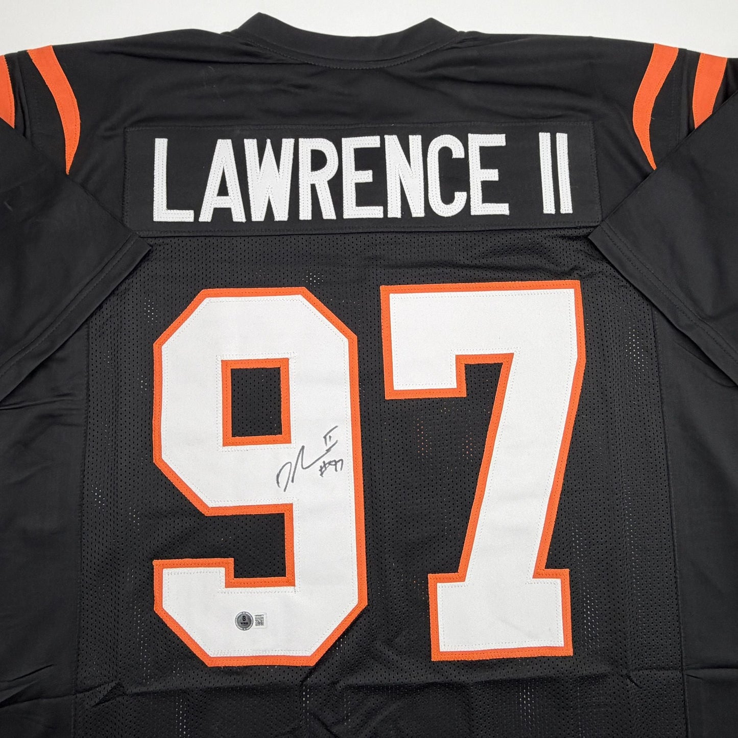 Autographed/Signed Dexter Lawrence II Cincinnati Black Football Jersey Beckett BAS COA