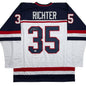Autographed/Signed Mike Richter USA United States White Hockey Jersey JSA COA