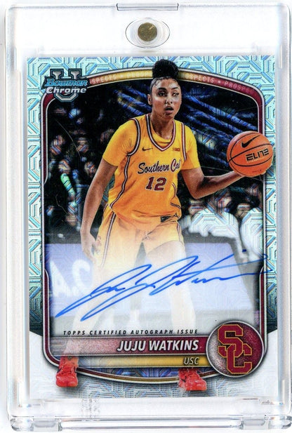 2025 Bowman U Chrome JuJu Watkins #CPAJA Mega Box Mojo Refractor Autograph Rookie RC Basketball Card